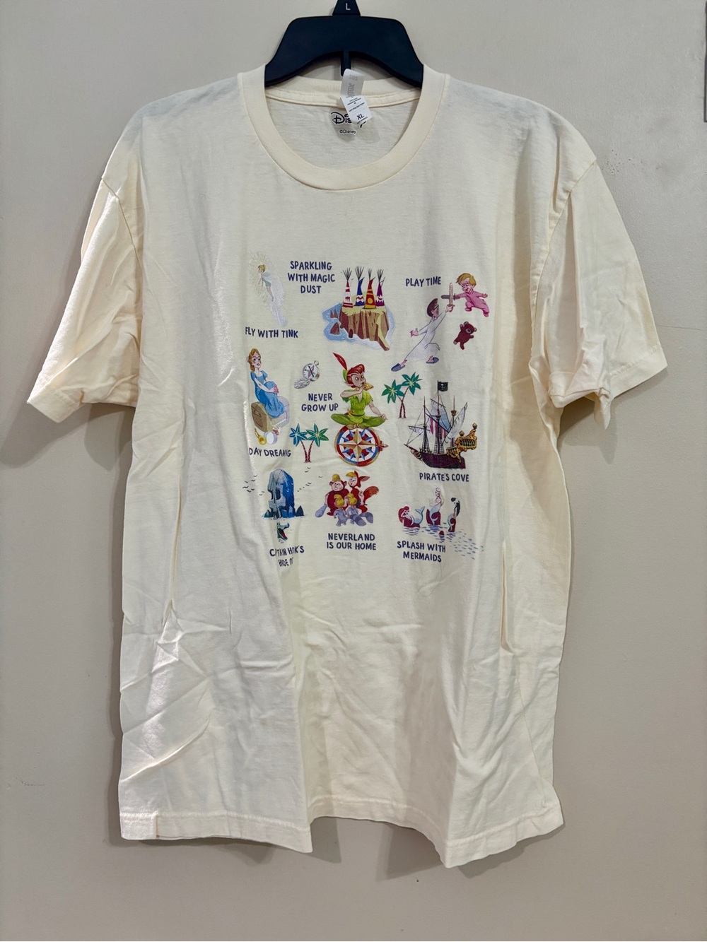SALE Disney Peter Pan Neverland Graphic T-Shirt — Creamy Yellow